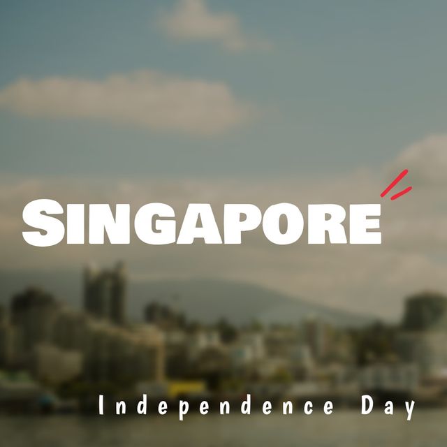 Digital composite image of singapore independence day text and river and buildings against sky - Download Free Stock Videos Pikwizard.com