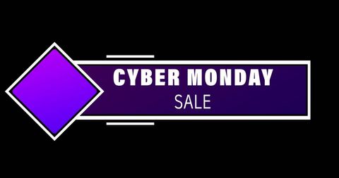 Vibrant Purple and White Cyber Monday Sale Banner