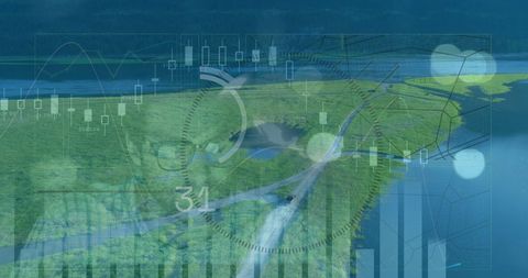 Digital Interface Over Nature with Data Visualization Concept - Download Free Stock Images Pikwizard.com