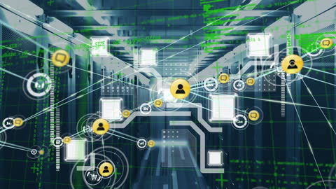 Digital Network of Connections Overlay on Data Servers