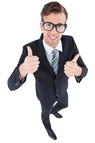 Businessman in Suit Smiling with Thumbs Up Transparent - Download Free Stock Videos Pikwizard.com