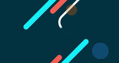Cyan and coral diagonal bars creating minimal geometric background on deep teal