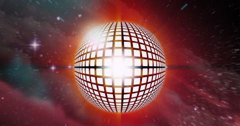 Glowing Disco Ball Against Starry Night - Download Free Stock Images Pikwizard.com