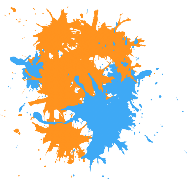 Vibrant Blue and Orange Paint Splatters on Transparent Background - Download Free Stock Videos Pikwizard.com