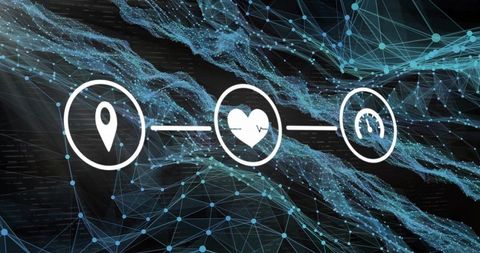 Innovative Digital Connectivity with Data Visualization Icons