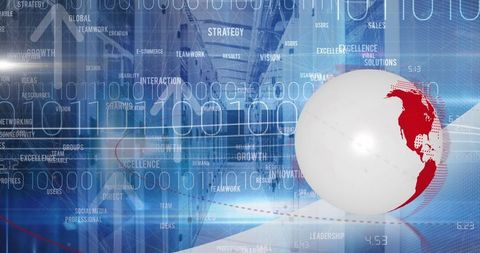 Global Network Technology Background with Globe and Data Elements