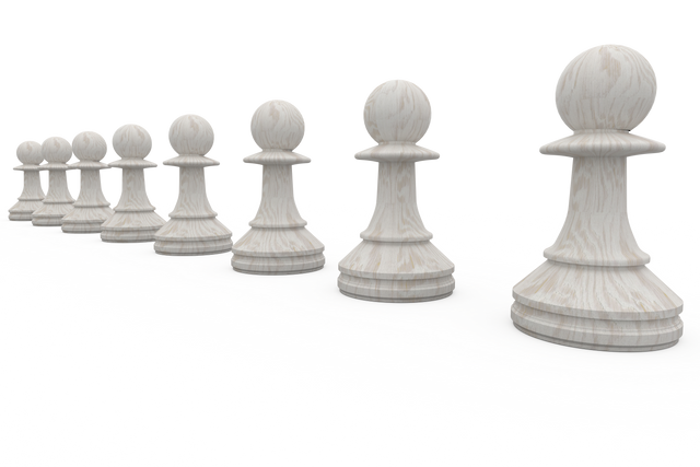 Transparent White Pawns Aligned in a Row - Download Free Stock Videos Pikwizard.com