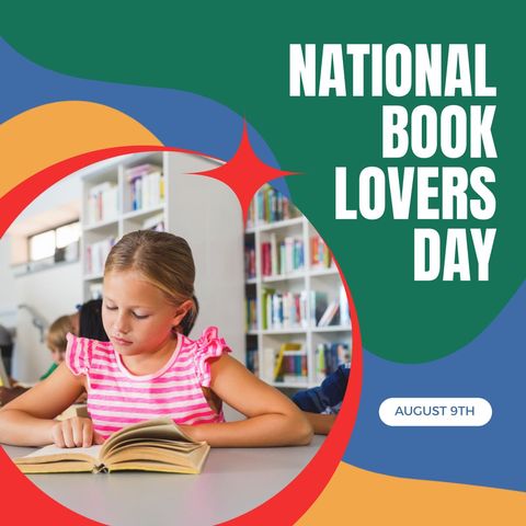 National Book Lovers Day Celebration with Young Reader in Library - Download Free Stock Templates Pikwizard.com
