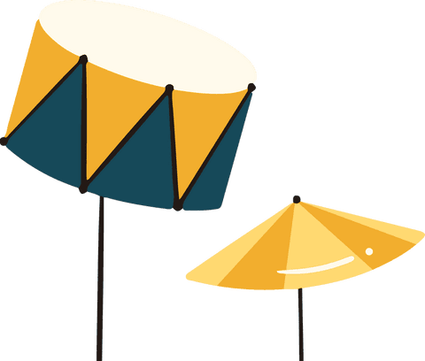 transparent background patterned drum and umbrella concept art - Download Free Stock Videos Pikwizard.com