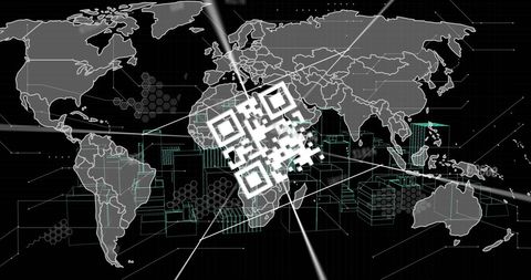 Futuristic QR Code with Digital Global Network Overlay - Download Free Stock Images Pikwizard.com