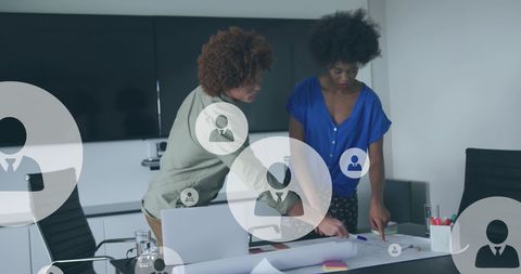 Collaboration with Digital Overlay in Modern Office