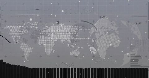Digital dotted world map display for advanced data visualization