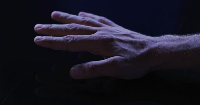 Caucasian Male Hand Using Touchscreen Interface in Low Light - Download Free Stock Images Pikwizard.com