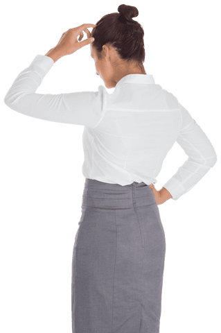 businesswoman in formalwear scratching head on transparent background - Download Free Stock Videos Pikwizard.com
