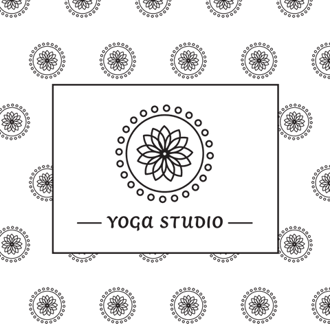 transparent yoga studio logo with floral mandala design - Download Free Stock Videos Pikwizard.com