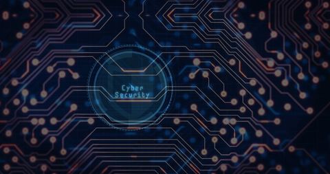 Cyber Security Concept with Digital Circuit Board Background - Download Free Stock Images Pikwizard.com