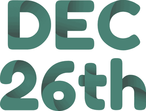 stylized date design with gradient ribbon dec 26th transparent - Download Free Stock Videos Pikwizard.com