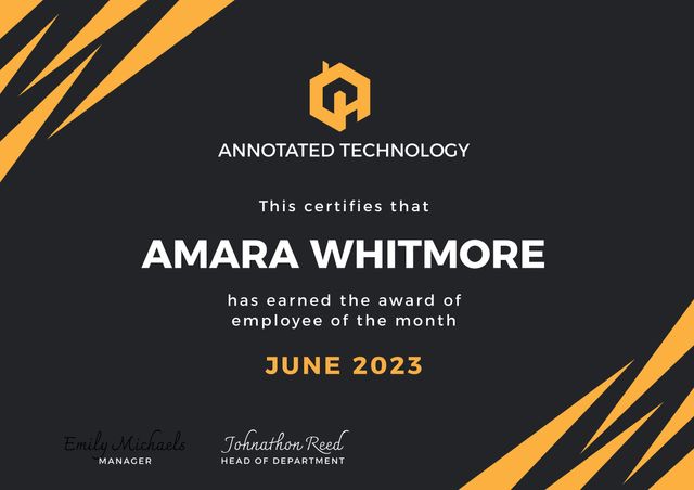 Illustration of this certifies that amara whitmore has earned the award of employee of the month - Download Free Stock Videos Pikwizard.com