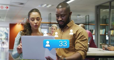 Professional Colleagues Engaging with Social Media - Download Free Stock Images Pikwizard.com