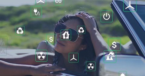 Woman enjoying ride with eco-friendly adventure elements