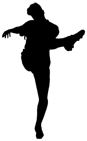 Transparent silhouette of male football player on transparent background