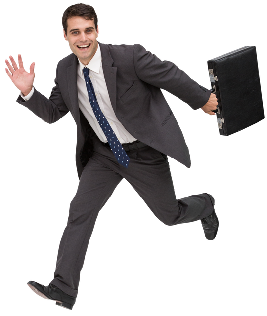 Transparent Busy Businessman Running with Briefcase - Download Free Stock Videos Pikwizard.com