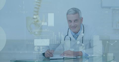 Male Doctor Analyzing Data Integrating Medicine and Finance - Download Free Stock Images Pikwizard.com