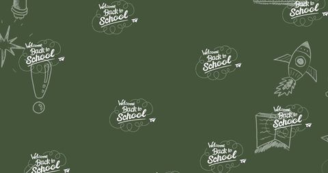 Seamless Back to School Chalkboard Design with School Icons - Download Free Stock Images Pikwizard.com