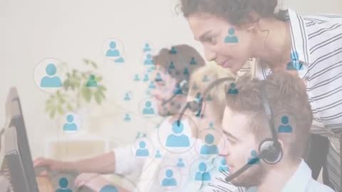 Call Center Team Networking with Supervisor and Group Collaboration