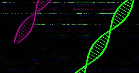 colorful dna helix on digital technology interface background - Download Free Stock Images Pikwizard.com