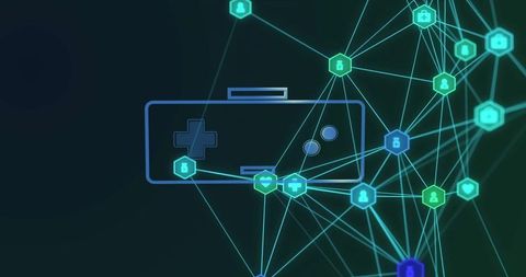 Global Network with Gamepad Interface Connections - Download Free Stock Images Pikwizard.com