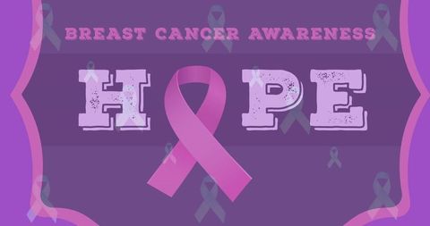 Breast cancer awareness hope purple background