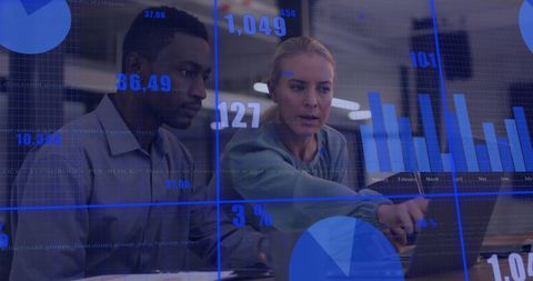 Collaborating Colleagues Analyzing Financial Data on Laptop - Download Free Stock Images Pikwizard.com
