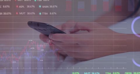 smartphone analysis with overlay of stock market data - Download Free Stock Images Pikwizard.com