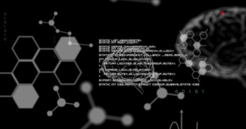 Abstract Digital Interface with Brain and Molecular Structures - Download Free Stock Images Pikwizard.com