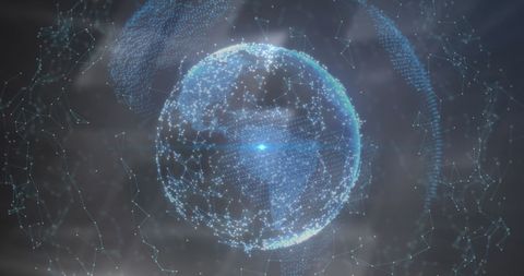 Glowing Digital Globe with Network Connections - Download Free Stock Images Pikwizard.com