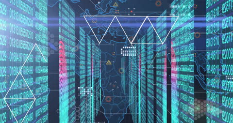 Futuristic Cyber Security Concept with Binary Code and Digital Fingerprints