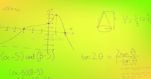 Abstract Mathematics Formulas on Vibrant Yellow Background - Download Free Stock Images Pikwizard.com