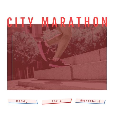 caucasian man running on stairs for city marathon preparation - Download Free Stock Templates Pikwizard.com