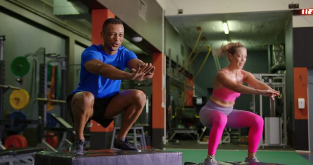 Group Fitness Training Performing Squats in Gym - Download Free Stock Images Pikwizard.com