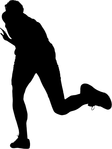 Sporty male silhouette on transparent background