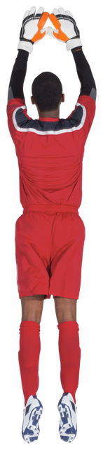 Transparent image of goalkeeper in red uniform jumping to make a save - Download Free Stock Videos Pikwizard.com