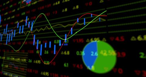 Stock Exchange Data with Dynamic Graphs and Chart Display - Download Free Stock Images Pikwizard.com