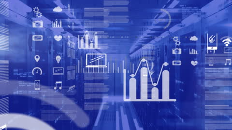 Futuristic Data Processing Technology Visualization with Graphs