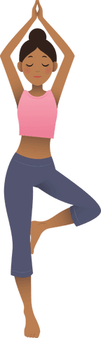 Illustration of Woman Practicing Yoga on Transparent Background