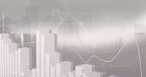 Abstract Financial Data Visualization over Cityscape Background - Download Free Stock Images Pikwizard.com