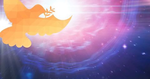 Bright Dove Over Cosmic Horizon Symbolizing Peace - Download Free Stock Images Pikwizard.com