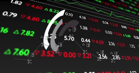 Stock market analysis concept with financial data visualization