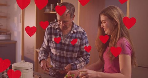 Father and Daughter Cooking Together Surrounded by Love