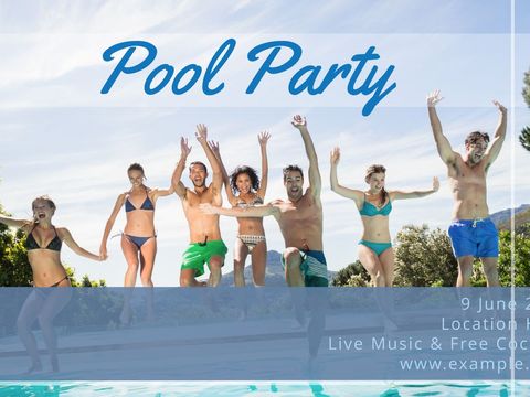 Friends Celebrating Summer Pool Party with Excitement - Download Free Stock Templates Pikwizard.com